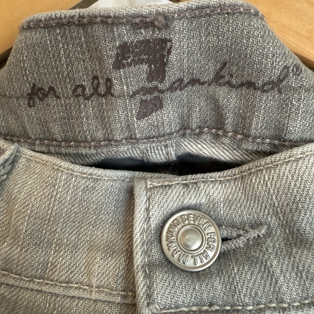 7 for all mankind women's jeans denim low straight mankind‎ steel grey